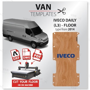 DAILY DXF フロア テンプレート - L3 / Lwb - 製造年 2014 - プライ ライニング フロア - CNc、Iveco、Van 合板