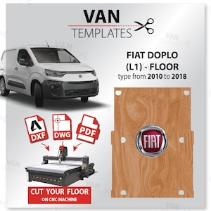 Fiat Doplo L1 / swb - DXF FLOOR type from 2010 to 2018- Ply Lining CNC, Van Plywood