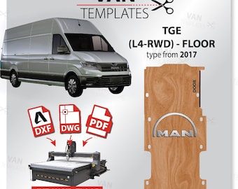 TGE DXF FLOOr Template- L4 / exlwb - FWD - year of manufacture 2017- Ply Lining Floor-cnc,Man, Van Plywood