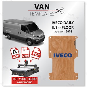 Gabarit DAILY DXF FLOOR-L1 / swb - année de fabrication 2014- Revêtement de sol en contreplaqué-CNc, Iveco, Van Plywood