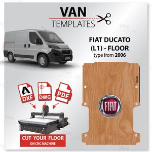 Ducato DXF フロア テンプレート - L1 / swb 製造年 2006- プライ ライニング フロア - CNC、フィアット、バン プライウッド