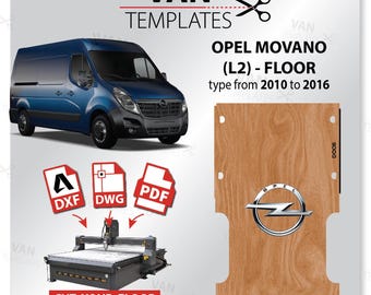 Plantilla de piso MOVANO DXF -L2/mwb -Tipo de 2010 a 2021- Piso de revestimiento de madera contrachapada CNC, Opel, Van
