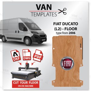 Ducato DXF フロア テンプレート - L2 / mwb 製造年 2006- プライ ライニング フロア - CNC、フィアット、バン プライウッド
