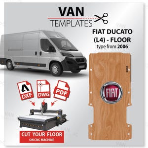 Ducato DXF フロア テンプレート - L4/H2+H3 製造年 2006- プライ ライニング フロア - CNC Fiat、Van 合板