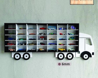 Model Toy Car Display Rack (Digital Download) – 30 Bays, Laser Cut Files