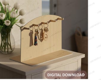 Espositore portachiavi con file tagliato al laser / SVG DXF CDR (download digitale)