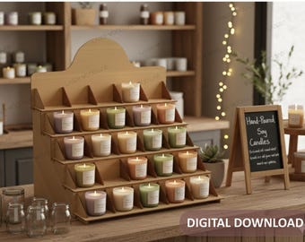 Laser Cut Candle Display Stand SVG | Vendor Market Riser (Digital File)