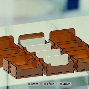 Portatarjetas de presentación en varios diseños / 3 mm, 3,17 mm, 4 mm / Archivo digital / Archivos cortados con láser: SVG, DXF, AI, Eps, Pdf