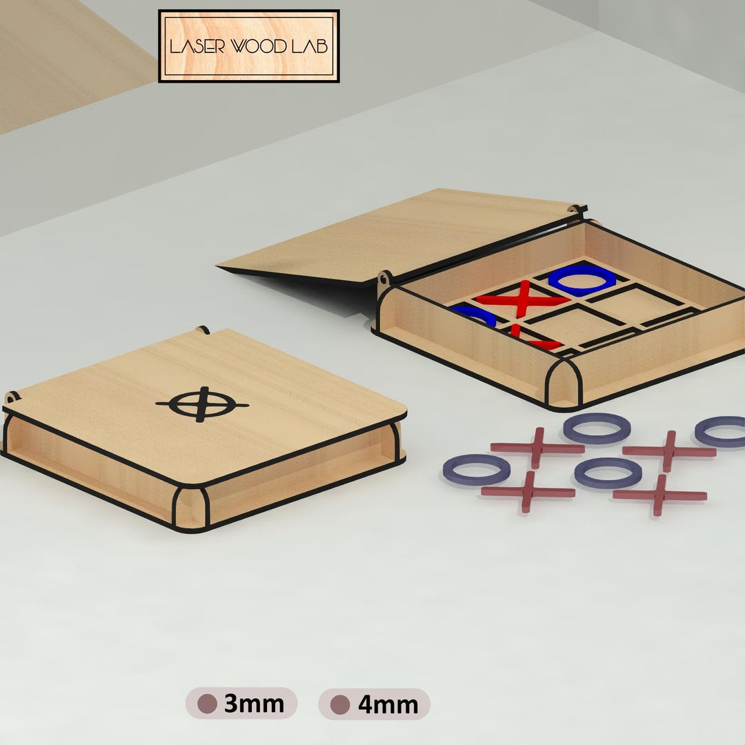 Tic Tac Toe Game - Digital File - | Lasercut Files | Vector Files ...