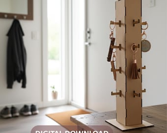 Schlüsselaufsteller Laser Cut Datei | Schlüsselbund Organizer (SVG, DXF, PDF)