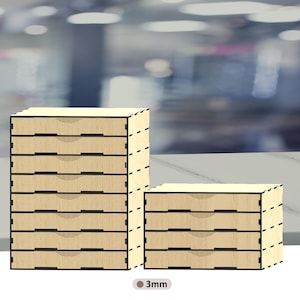 Laser Cut File for 2 Sized Storage Boxes with Drawers - Instant Download for DIY Projects