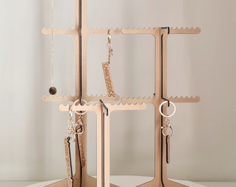 Keychain Display Stand | Digital File | 3 Height Options and Designs | Laser Cut Files | DXF, CDR, SVg, Ai, EPS | Glowforge and Cricut