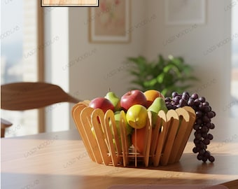 Fruit Bowl Laser Cut Files | Digital Download for DIY Kitchen Decor | SVG, Dxf, AI Vector Files