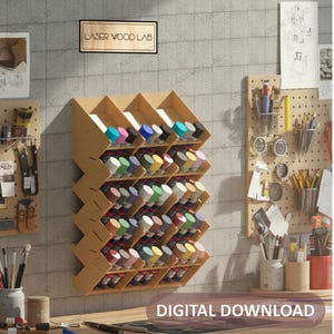 Laser Cut Spray Paint Can Holder File | Workshop Organizer (Digital Download)
