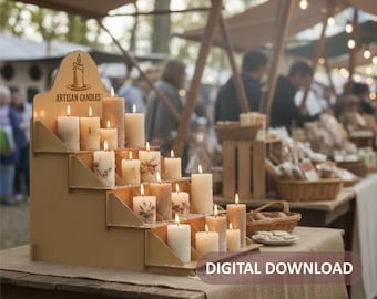 4-Tier Tabletop Display Stand Laser Cut File | Vendor Market Stall (SVG, PDF)