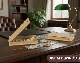 Cash Envelope Box Laser Cut File with Lid (Digital Download)