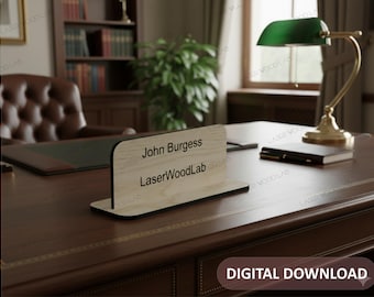 Desk Name Plate | Digital File | laser cutting file | DXF CDR SVG Ai Eps