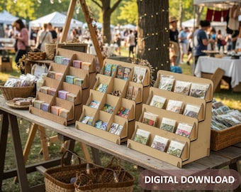 Laser Cut Display Stand SVG | Adjustable Shelf Divider (Digital Files)