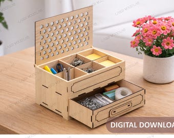 Chest Of Drawers Jewelry Box digital file  | laser cutting file  only | Svg dxf Cdr Ai Eps Pdf files |