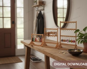 Keychain Display Stand Digital File | Laser Cut Design (SVG, DXF, PDF)
