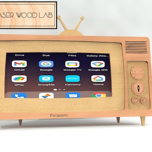 TV stand for mobile phone | Digital File | Glowforge file| Vector file | Laser file | Retro TV file |
