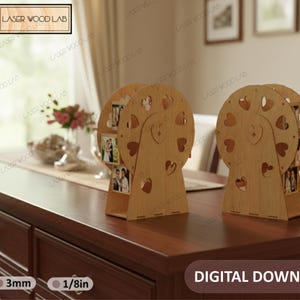 Laser Cut Photo Wheel Template | Photo Carousel SVG (Digital File)