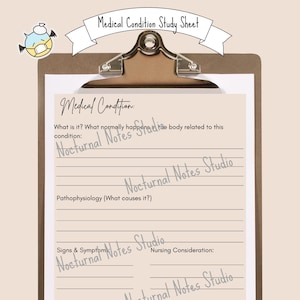 Nursing Study Template, Nursing Student, Nursing Notes, Gift for Nurse,  Nursing Study Guide, Nursing School, Pharmacology