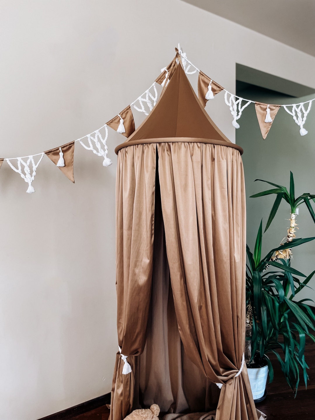 Canopy Bed Curtains Crib Canopy or Toddler Bed. Canopy With a Etsy