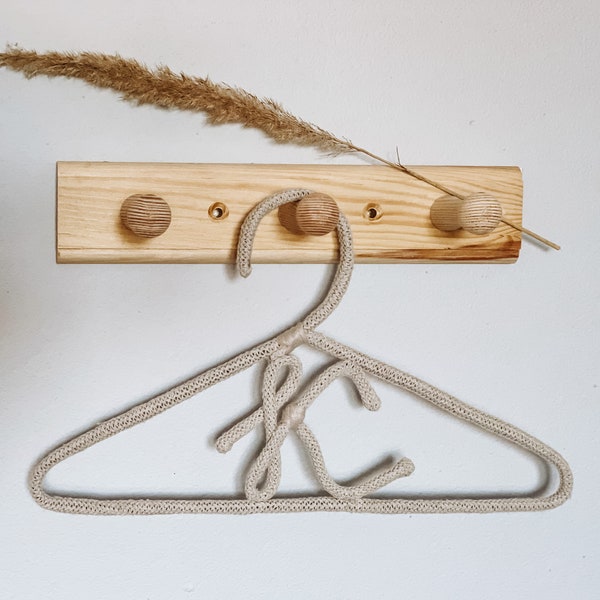 Macrame personalized hangers for montessori clothing rack. Baby dress hanger. Decorative clothes hanger