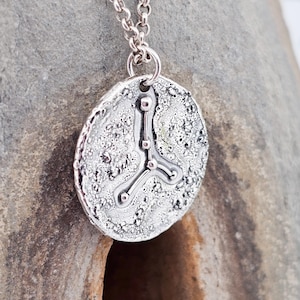 Cancer Zodiac, Pendant, Fine Silver, Single Piece, Handmade, Silver Jewelry, Star, Universe, Galaxy, Orbit, Sky, Witch, Night