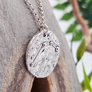 Aries Zodiac, Pendant, Fine Silver, Unique Piece, Handmade, Silver Jewelry, Star, Universe, Galaxy, Orbit, Sky, Witch, Night