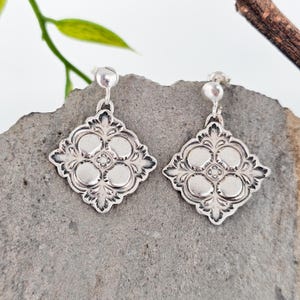 Silver earrings, handmade in Switzerland, unique, elegant, baroque, exceptional, beautiful, piece of jewelry, vintage