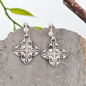 Silver earrings, handmade in Switzerland, unique, elegant, baroque, exceptional, beautiful, piece of jewelry, vintage