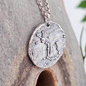 Scorpio Zodiac, Pendant, Fine Silver, Single Piece, Handmade, Silver Jewelry, Star, Universe, Galaxy, Orbit, Sky, Witch, Night