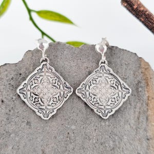 Silver earrings, handmade in Switzerland, unique, elegant, baroque, exceptional, beautiful, piece of jewelry, vintage