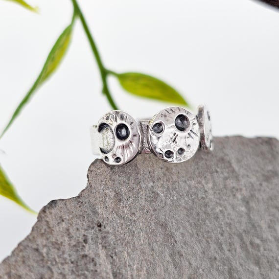 Moon Ring Made of Silver, Handmade in Switzerland, Unique Piece