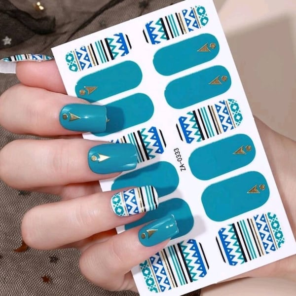 Nail Art Stickers Self-Adhesive DIY Stylish Nail Wraps Full Cover Sticker