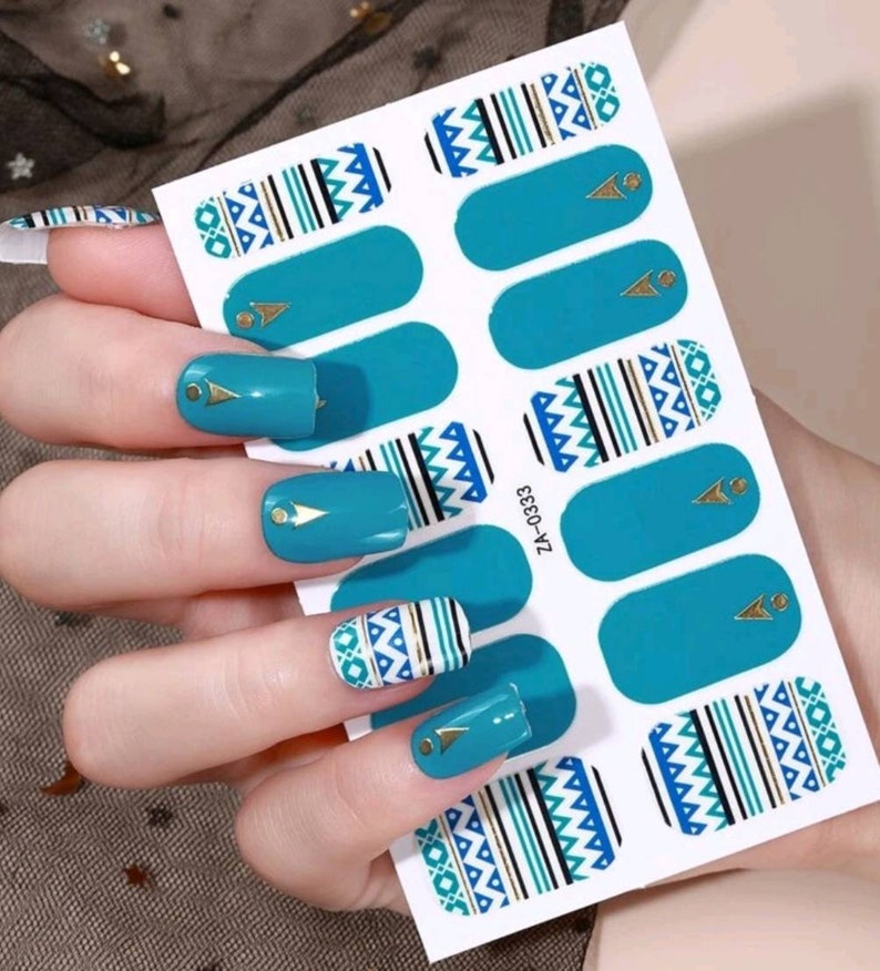 Nail Art Stickers Self-Adhesive DIY Stylish Nail Wraps Full Cover Sticker image 1