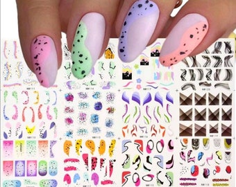 12 Sheets Nail Art Sticker Water Decals Transfer Stickers  Mixed Designs