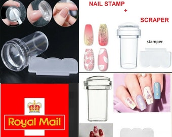 Nail Art Stamping Transfer Stamper Scraper Plate Manicure Tools Kit Set U