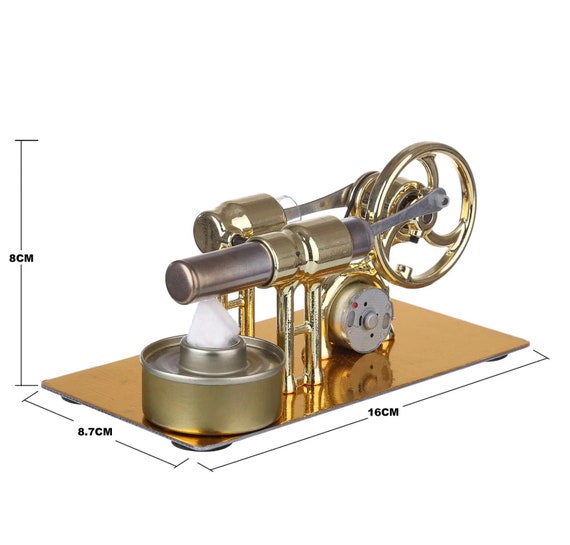 Motore Stirling monocilindrico ad aria calda. Mini motore Stirling