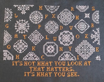 Thoreau Quaker Sampler - PDF Chart Cross Stitch Pattern Instant Download