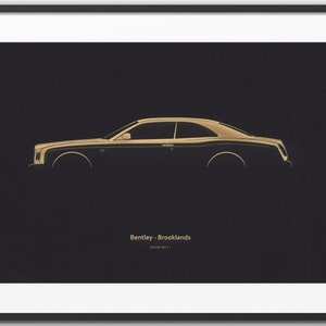 Bentley Brooklands - Prestige Car Silhouette &quot;Laser Engraved&quot; illustration onto Artist Mountboard.