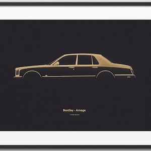 Bentley Arnage - Prestige Car Silhouette "Laser Engraved" illustration onto Artist Mountboard.
