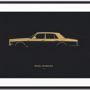 Bentley Brooklands R - Prestige Car Silhouette "Laser Engraved" illustration onto Artist Mountboard.