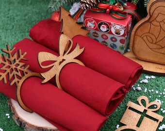 UPKOCH 50pcs accessori per portatovaglioli natalizi porta portatovaglioli natalizi fibbie per tovaglioli per decorazioni per la tavola da pranzo per banchetti di nozze di Natale 