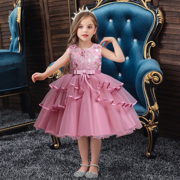 Kinder Mädchen Prinzessin Tutu Kleid Abendkleid