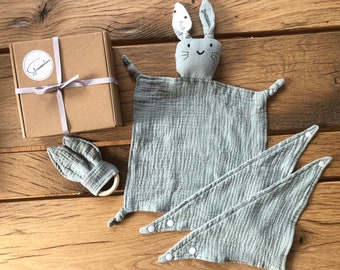 Osterhase Hase Schnüffeltuch Schmusetuch Geschenkeset Geschenkbox