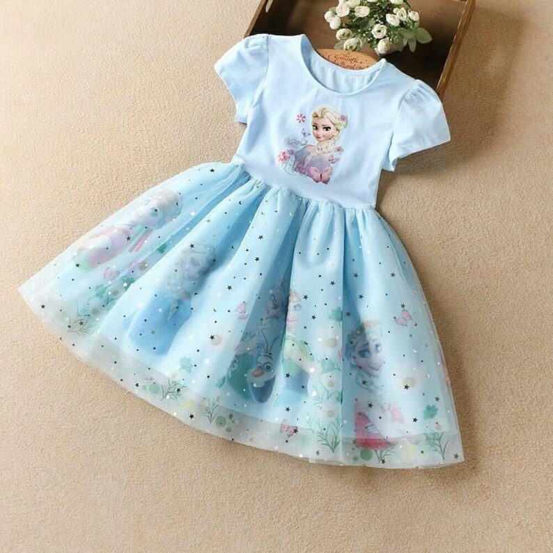 Kleid Eiskönigin Tutu Tüllkleid Blau