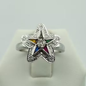 Vintage Style Multi Colors Gemstone With Cz Diamond Eastern Star Halo Ring, Gift For Women's, Anniversary Gift, 935 Argentium Silver Ring
